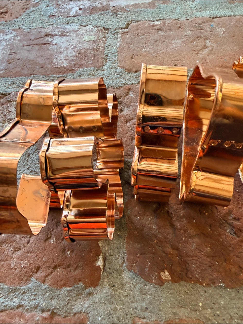 6 Piece vintage Festive Winter Holiday Copper Cookie Cutters by World Market. - Picture 16 of 16